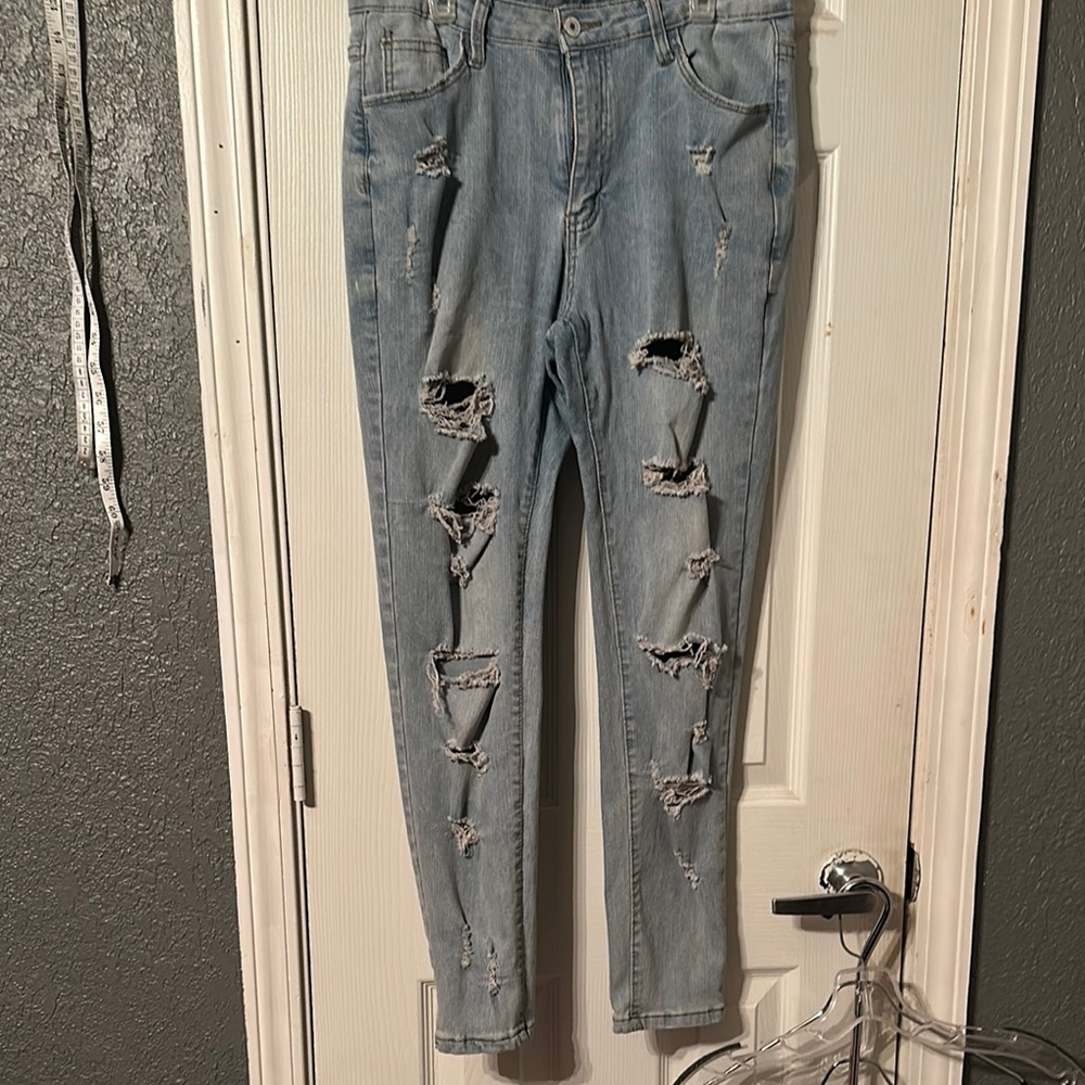 Distressed Light Blue Women's Jeans